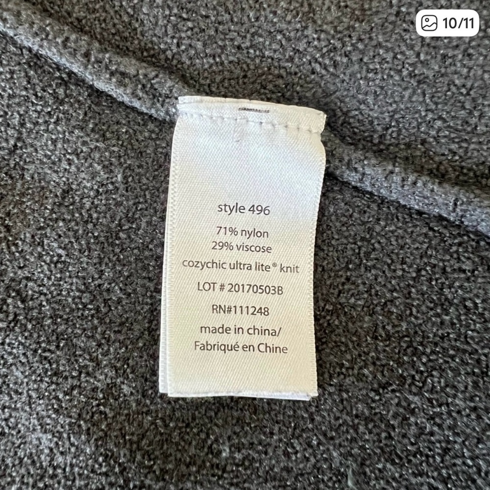 Barefoot Dreams CozyChic Ultra Lite Dark Grey Long Duster Cardigan - Picture 6 of 7
